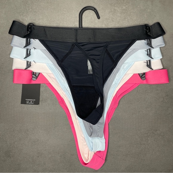 Steve Madden Women's Wide Elastic Waistband String Thong Set - Picture 2 of 2